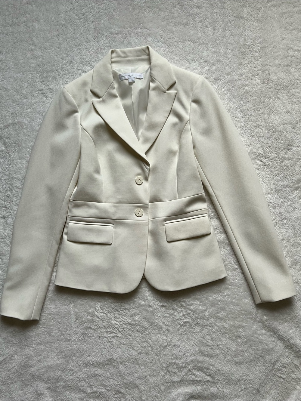 New York & Company Off-White Fitted Blazer